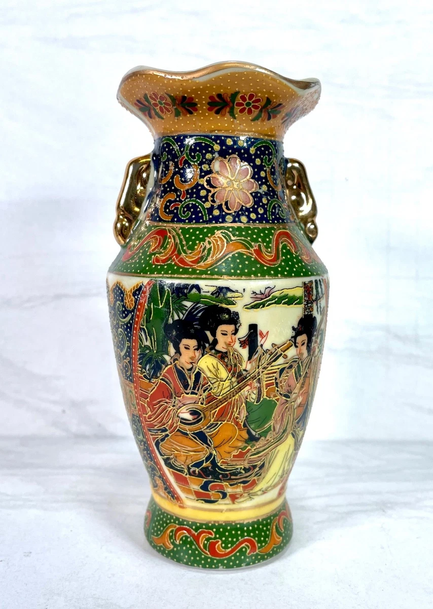 艺妓花瓶日本古董花瓶| eBay