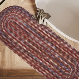Rhody Rug Astoria AS42 Red Velvet 2' x 8' Oval Runner - Durable Braided Area ... - Picture 1 of 7