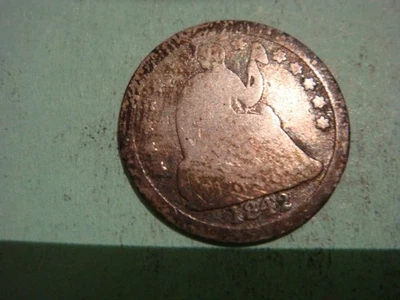 1842 Silver Half Dime - Reverse worn, Obverse in Good condition - Image 1 of 2