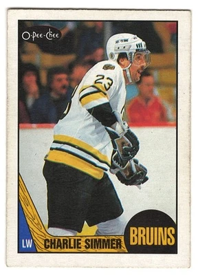1987-88 O-PEE-CHEE # 52 CHARLIE SIMMER BOSTON BRUINS OPC HOCKEY NICE NO CREASES - Image 1 of 2
