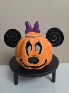 Disney Halloween Minnie Mouse Pumpkin Tea Light Holder - 6 x 7 New - Picture 1 of 6