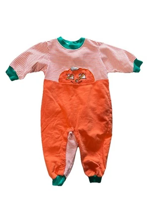 Vintage 1990’s Honors Baby One Piece Lil’ Pumpkin Halloween, Thanksgiving 24 Mos - Imagem 1 de 4