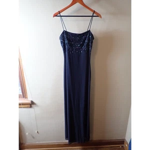 Betsy & Adam by Jaslene Black Y2K Beaded Prom Formal Dress Vintage Size 10  - Picture 1 of 9