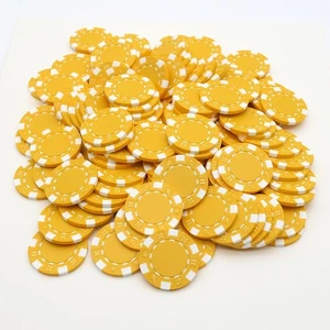 JOB LOT - 125 x YELLOW Dice, 12g ABS Poker Chips - USED Once for ART PROJECT - Picture 1 of 4