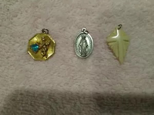 3 Pendants - Cross, St. Christopher w/Cross on back, Angel - Picture 1 of 4