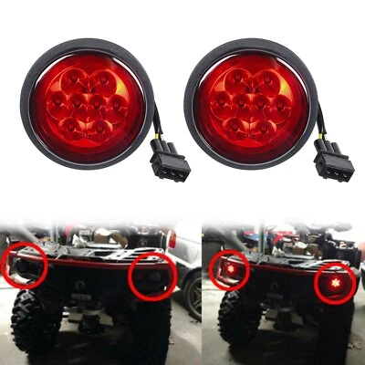 2pc Red LED Tail Lights Rear Lamps Compatible with Can-Am Outlander 2012-2021 - Image 1 of 4