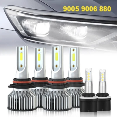 For Saturn SC1 SC2 1997-2002 LED Headlight Fog Light Combo 9005 9006 880 Bulbs - Image 1 of 4