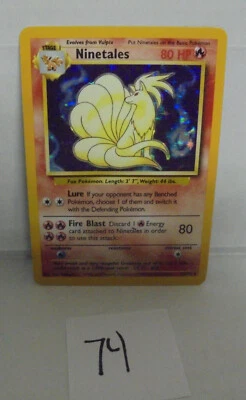 NINETALES HOLO POKEMON CARD 12/102 1999 BASE SET listing #74 - Image 1 of 4