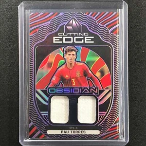 2021-22 Obsidian Pau Torres Cutting Edge Dual Jersey Electric Etch Purple 53/75 - Picture 1 of 1