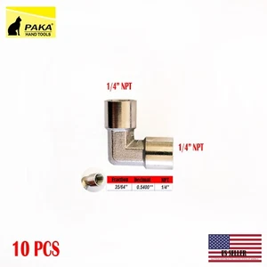 1/4" Female NPT 90 Degree Elbow Brass Fitting – Nickel Plated (10 PCS) - Picture 1 of 1