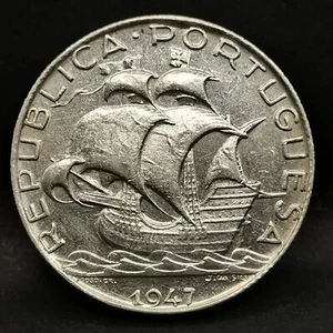 2.5 ESCUDOS ARGENT 1947 CARAVELLE / PORTUGAL SILVER - Picture 1 of 2
