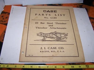 JI CASE TRILLADORA 20 Bar TRILLADORA Libro de Piezas Motor Gas Vapor Tractor - Imagen 1 de 4