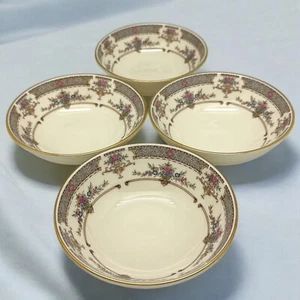 Set of 4 1979 Minton PERSIAN ROSE DESSERT BOWLS Gold Trim Bone China England - Picture 1 of 5