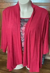 Notaciones Mujer Arándano Rojo Dos Piezas Top Talla 3 X Nuevo Con Etiquetas - Imagen 1 de 2