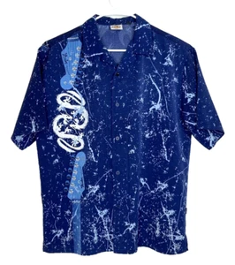 Hard Rock Cafe Herren L Fender Gitarre Stratocaster Dragon blau Button Up Hemd - Bild 1 von 7