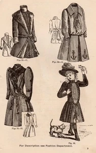 Antiker viktorianischer Kunstdruck Mode Kinder Mädchen Kleid spielt mit Katze Dez 1891 - Bild 1 von 4