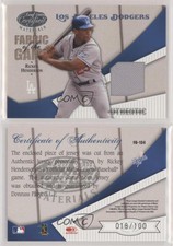 2004 Leaf Certified Materials Fabric of the Game /100 Rickey Henderson HOF