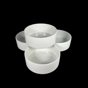Crate & Barrel Bauhau II 5" x 2" Suppe Müslischalen weiß 4er Set - Bild 1 von 10