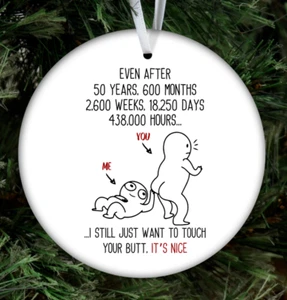 50 Year Wedding 50th Anniversary Christmas Tree Ornament Gift For Husband Wife - Picture 1 of 4