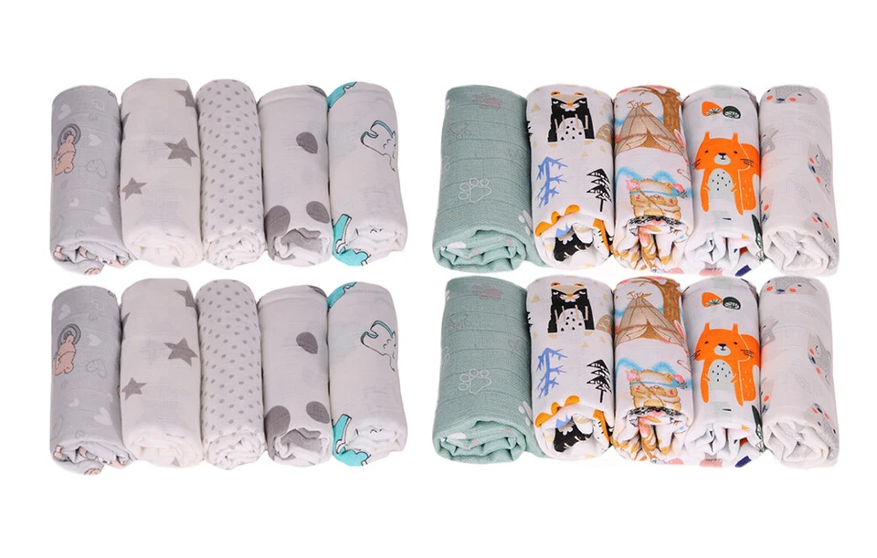 LA BORTINI Pañales de gasa Pañales de tela Pañales para escupir Pañales de algodón 70x80 Toallitas para bebés Pañales para escupir
