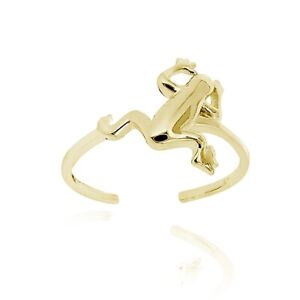 18K Gold over Sterling Silver Jumping Frog Toe Ring