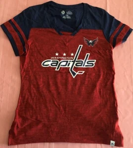 Washington Capitals Jersey Shirt Ladies Medium Heather Red Navy Trim NHL - Picture 1 of 2
