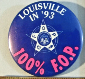 LOUISVILLE EN '93 100% F.O.P.~PIN INSIGNIA~B & W CASA ESPECIAL LOUISVILLE KY - Imagen 1 de 7