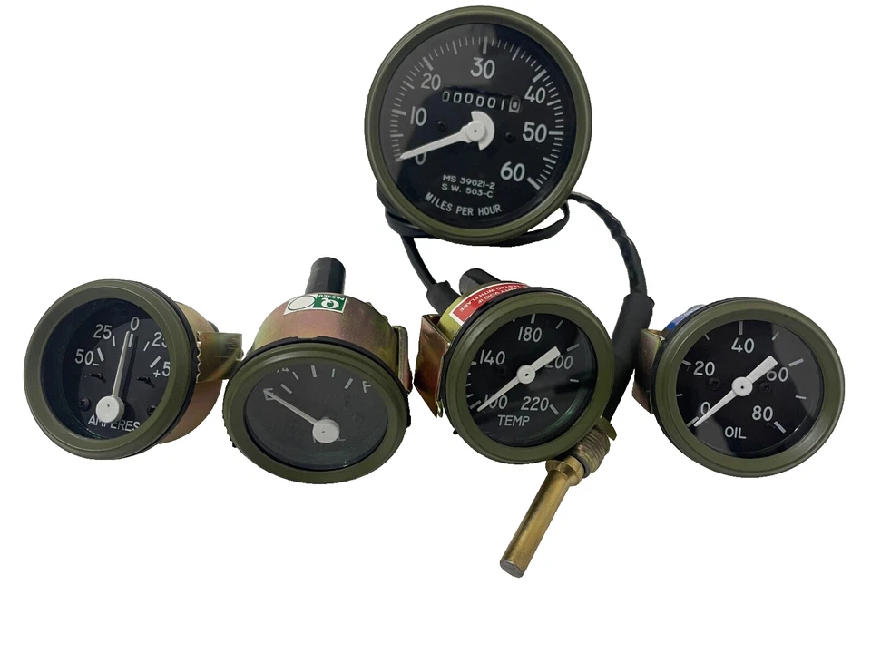 Gauges Kit Speedometer Temp-Oil Fuel Ampere Willys MB Jeeps Ford GPW |Fit For Foto 1 de 4