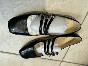 NINE WEST BLACK PAT LEATHER CLASSIC COMFY BALLET SHOES 7 - Picture 1 of 4