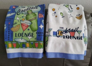 The Cocktail Lounge Kitchen Dish Bar Towels Set of 2 READ CONDITION - Picture 1 of 22