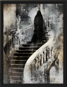 Ghostly Figure on Staircase #3, Fine Art Print, Framing Optional, Moody Wall Art - Picture 1 of 9