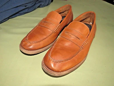 CALVIN KLEIN MENS SZ 7.5 PREZLEY TAN LEATHER CASUAL BOATING SLIP ON SHOES LOT#56 - Image 1 of 4