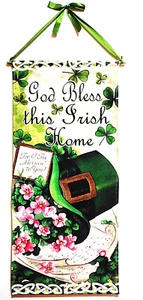 ST PATRICKS DAY BANNER HANGING DECORATION.ST PATRICKS DAY INDOOR OUTDOOR CANVAS - Picture 1 of 3