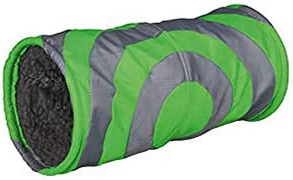 Trixie Cushy Plush Play Tunnel 15 X 35 Cm Grey/ Green 6284