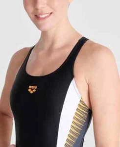 Arena Women's W Threefold V Back One Piece Swimsuit Swimming Costume Black BNWT - Picture 1 of 6
