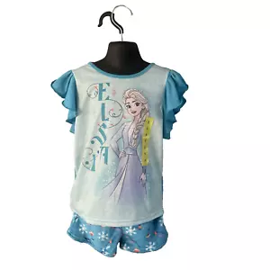 Disney Princess Blue Frozen Elsa Girls Pajama Set Sleepwear size 5 NWTS - Picture 1 of 4
