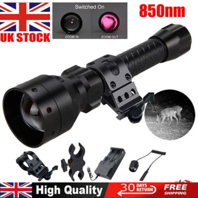T50 10W IR 850nm LED Flashlight Torch Infrared Night Vision Hunting Zoom Light - Image 1 of 4