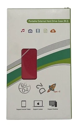 NEW Portable External Hard Drive Case (M.2) 2 TB - D2 Red - Image 1 of 4