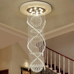 Chandelier for Staircase Foyer Luxury Large Crystal Raindrop 60X 280 CM - Picture 1 of 7
