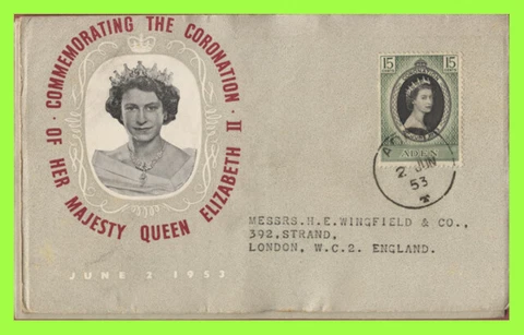 Aden 1953 QEII Coronation on illustrated First Day Cover Cover