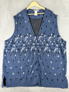 Vintage West Bourne Sweater Vest 5XLarge Blue Heritage Classiccore Grandmpacore - Picture 1 of 18