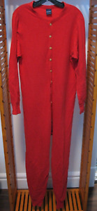 Duofold One Piece Long John Thermal Union Suit Red Cotton Wool Blend Large 42-44