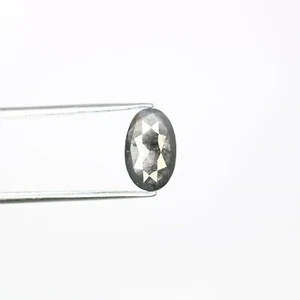 1.01ct Oval Salt and Pepper Dark Galaxy Diamond Engagement diamond Ring - Picture 1 of 9
