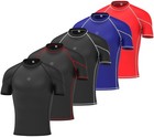 Mens Compression Armour Base Layer Top Half Sleeve Thermal Gym Sports Shirt