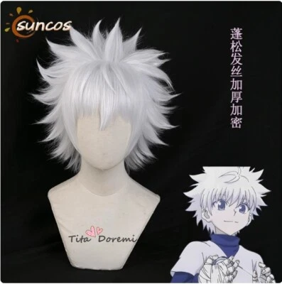 TITA-DOREMI Halloween Perücke Cosplay Wig HUNTER×HUNTER Killua Zoldyck Gray Short Party Haar