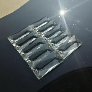 10PC 50MM Rectangular Double Hole Chandelier Pendant Faceted Prism Glass Decor - Picture 1 of 7