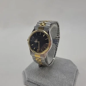Vtg Citizen Men 34mm Watch Gold Silver Tone Black Dial Day/Date 5500-s24361-RUNS - Picture 1 of 7