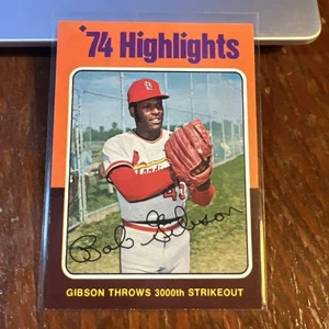 Bob Gibson 1975 Topps '74 Highlights #3 HOF Cardinals Vintage EX-NM Range - Picture 1 of 6