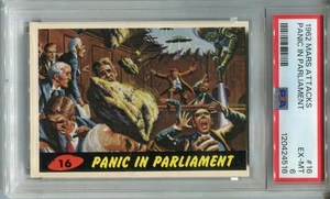 1962 Mars Attacks #16 Panic in Parliament PSA 6 EX-MT - Picture 1 of 2