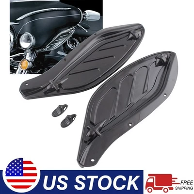 Black Adjustable Side Wing Air Deflectors Fairing For Harley Electra Glide 96-13 - Imagem 1 de 4